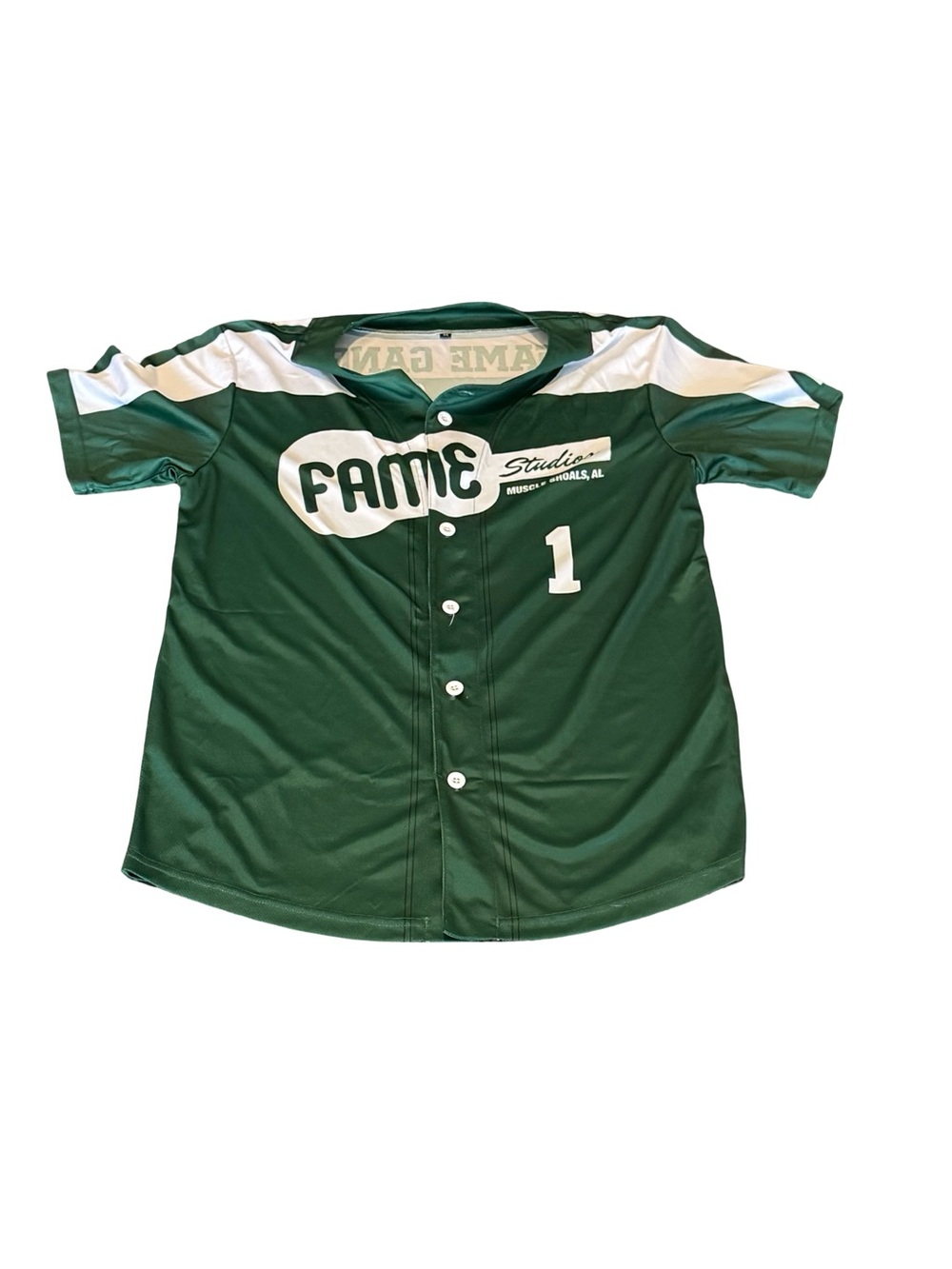 Fame Studios - Green & White Baseball Jersey